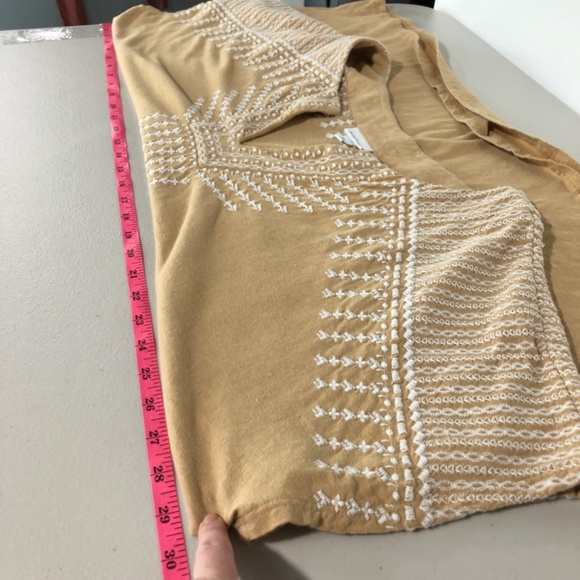 J Jill Pure Jill Elements Womens Top Size 3X Tan Light Brown Embroidered Linen - Picture 8 of 11